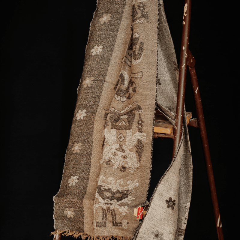 Alpakaschal mit Seide (beige) – Bild 2